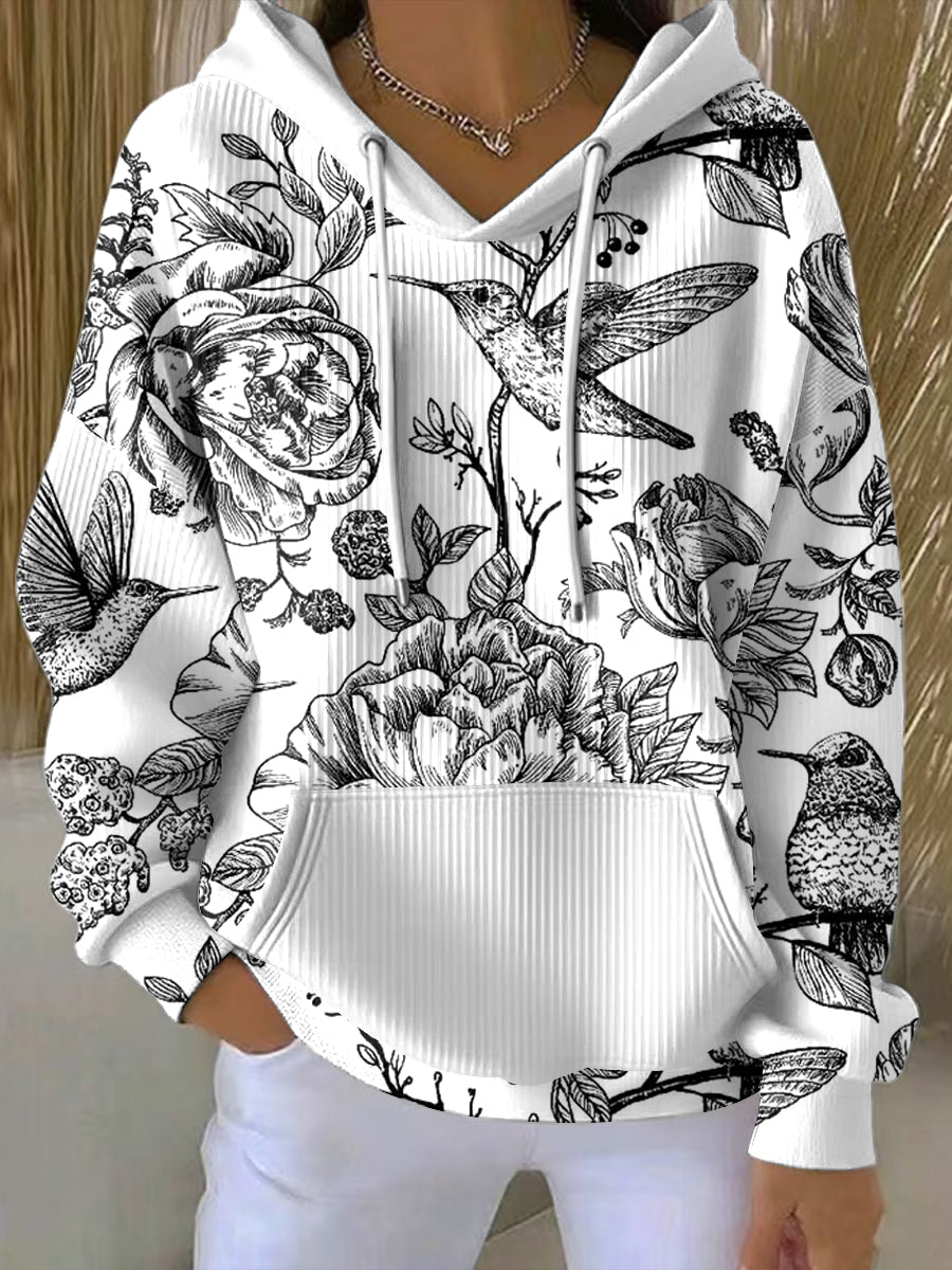 Γυναικείο Vintage Floral Τέχνη Casual Hoodie Τέχνης