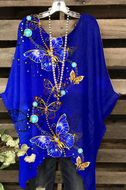 Γυναικεία χαλαρή βασική βασική V-λαιμό τυπωμένο μπλούζα κοντό μανίκι πουκάμισο μπλούζα