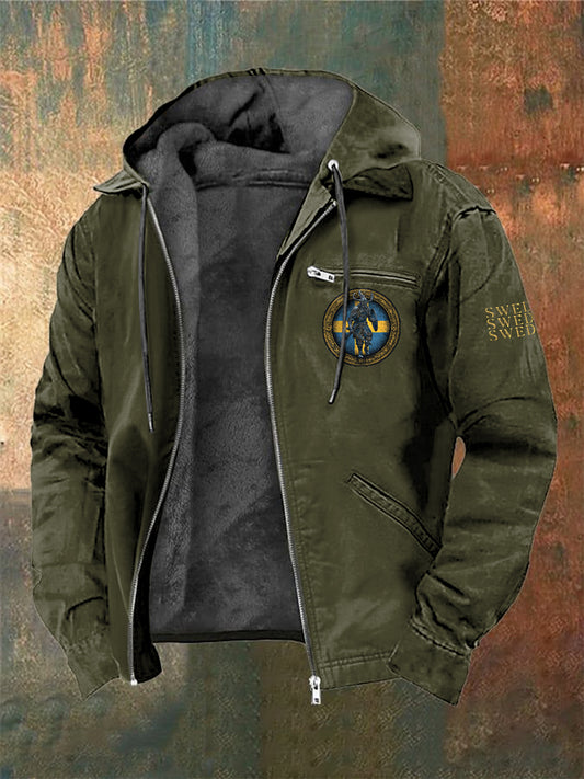 Μάγκα Σουηδίας Viking krigare tryckckt långärmad κουκούτσι τζάκα