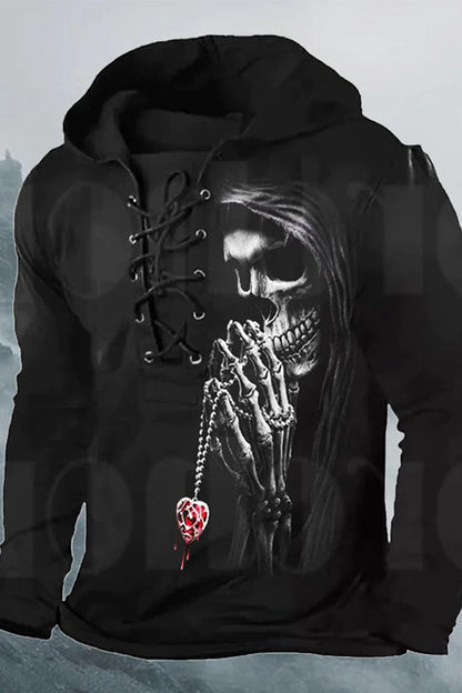 Ανδρικά περιστασιακό Retro τυπωμένο σάντουιτς με κουκούλα μπούκι