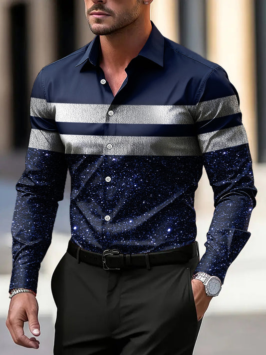 Ανδρικά Vintage ριγέ καλλιτεχνική επιχείρηση Casual πουκάμιση