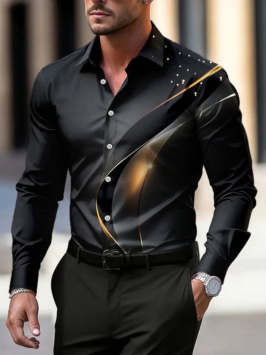 Ανδρικά Vintage Αφηρημένη υφή τέχνη Επιχειρηματική Casual πουκάμιση