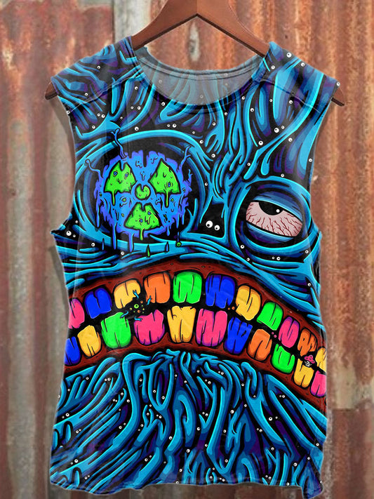 Retro Γκράφιτι Εκτύπωση Casual βαμβάκι δεξαμενή κορυφή