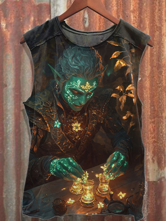 Retro Γκράφιτι Εκτύπωση Casual βαμβάκι δεξαμενή κορυφή