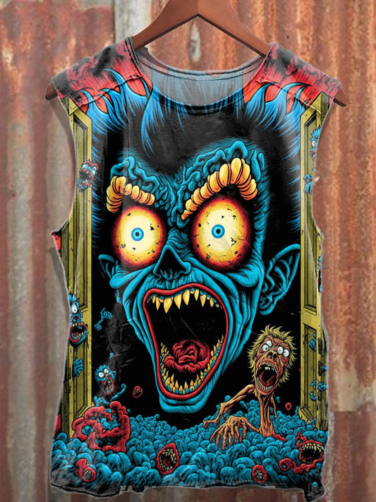 Retro Γκράφιτι Εκτύπωση Casual βαμβάκι δεξαμενή κορυφή