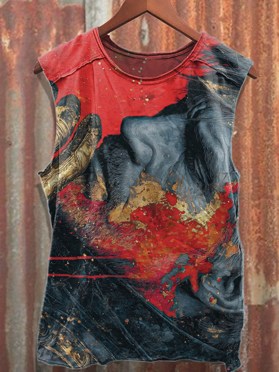 Retro Γκράφιτι Εκτύπωση Casual βαμβάκι δεξαμενή κορυφή