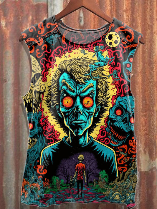 Retro Γκράφιτι Εκτύπωση Casual βαμβάκι δεξαμενή κορυφή