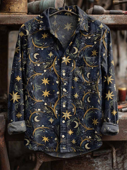Retro Αστέρι εκτύπωση Casual μακριά μανίκι πουκάμισα