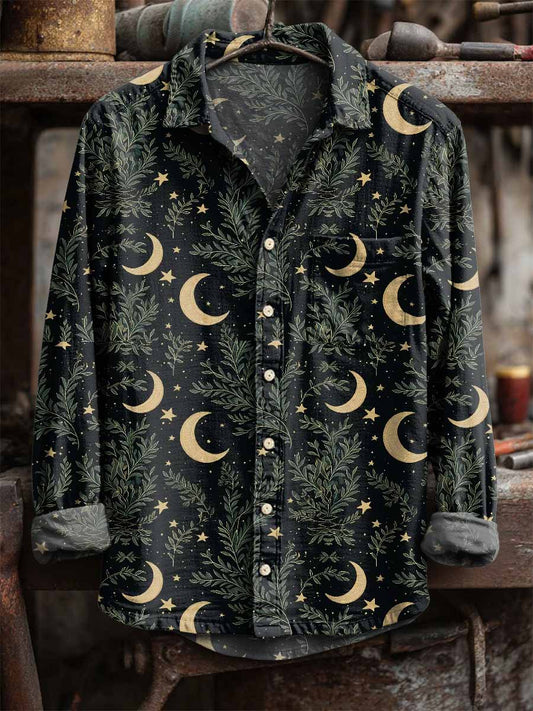 Retro Αστέρι εκτύπωση Casual μακριά μανίκι πουκάμισα