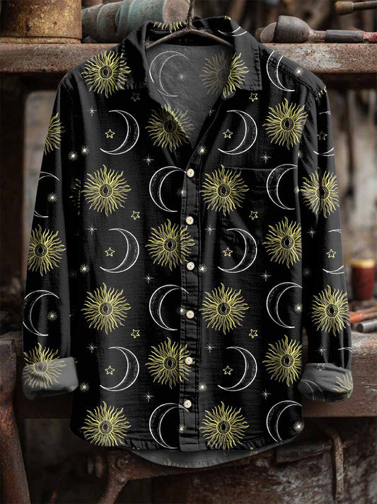 Retro Αστέρι εκτύπωση Casual μακριά μανίκι πουκάμισα