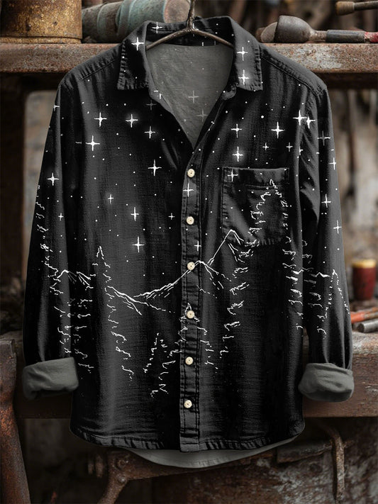 Vintage Star Casual μακριά μανίκι πουκάμισα