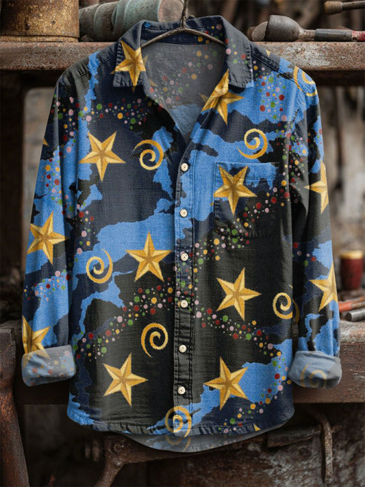 Vintage Star Casual μακριά μανίκι πουκάμισα