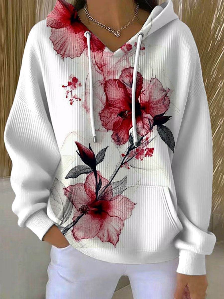 Γυναικεία ζωηρή κόκκινη λουλουδιά κουκούλας