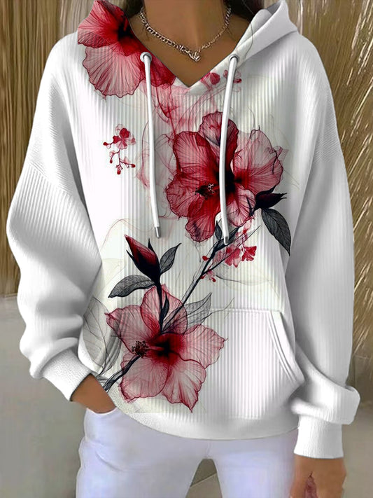 Γυναικεία ζωηρή κόκκινη λουλουδιά κουκούλας