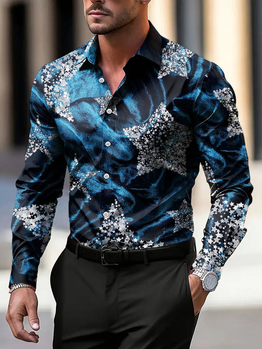 Ανδρικά Vintage αστέρι υφή επιχειρηματικό πουκάμιση