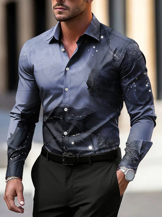 Ανδρικά Vintage Αφηρημένη υφή Επιχειρηματική Casual πουκάμιση