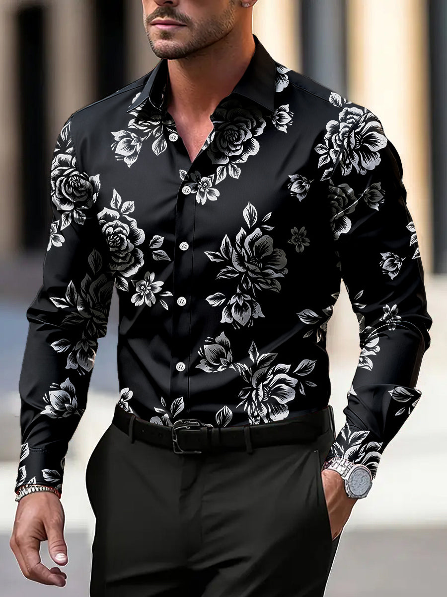Ανδρικά Vintage Floral Επιχειρήσεις Casual πουκάμιση