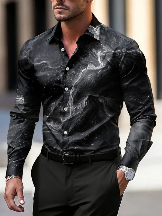 Ανδρικά Vintage-σκυλό ριγέ υφή επιχείρηση Casual πουκάμιση