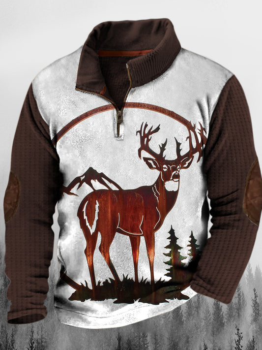 Ανδρική δυτική ελαφριά ξύλινο κόκκινο στάνταρ κολάρου κουμπί φλούδισμα