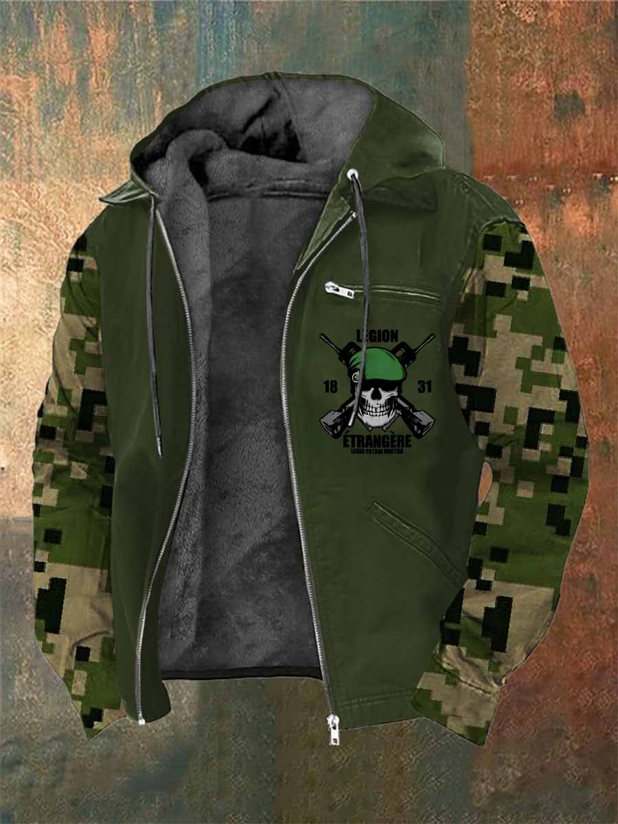 Μάνατο Vintage Regiment Étranger Français Imprimé À Capuches