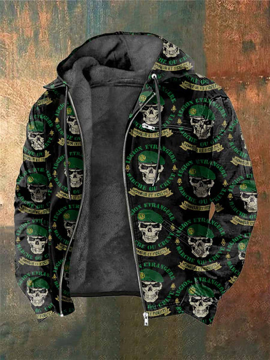 Μάνατο Vintage Regiment Étranger Français Imprimé À Capuches