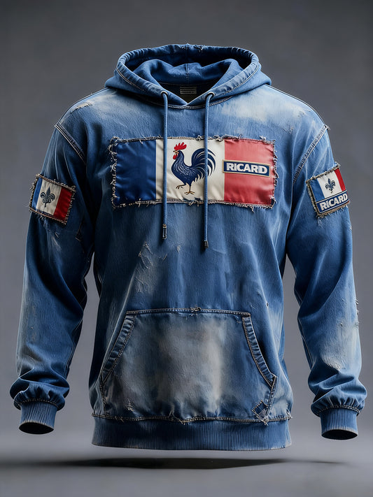 Ανδρική γαλλική σημαία Ricard Καθαρή κουκούλα.