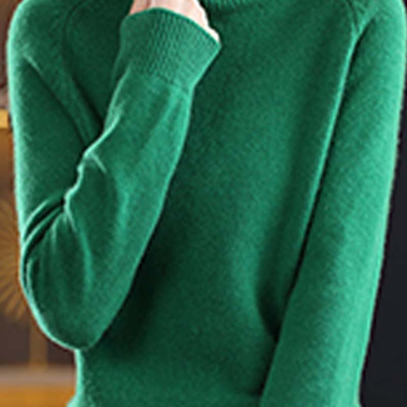 Γυναικείο πλεκτό πουλόβερ με ψηλό γιακά