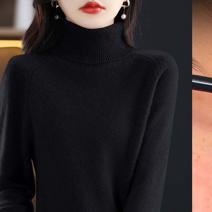 Γυναικείο πλεκτό πουλόβερ με ψηλό γιακά