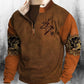 Ανδρικά Retro Western Εκτύπωση ψηλό λαιμό μισό Zip μακριά μανίκι πάνω από το κορυφαίο