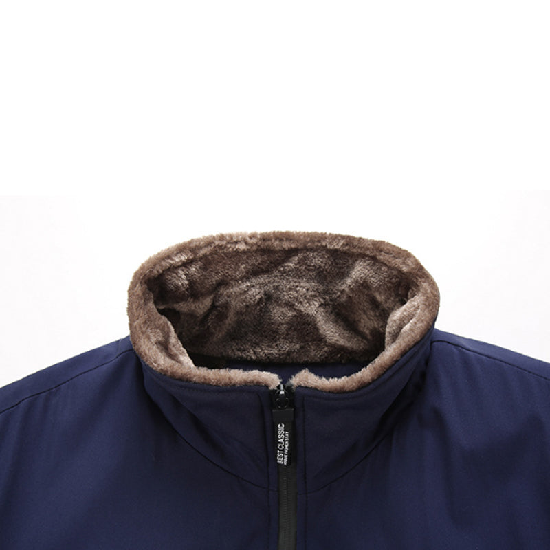 Ανδρικό ζεστό μπουφάν με βελούδινη επένδυση