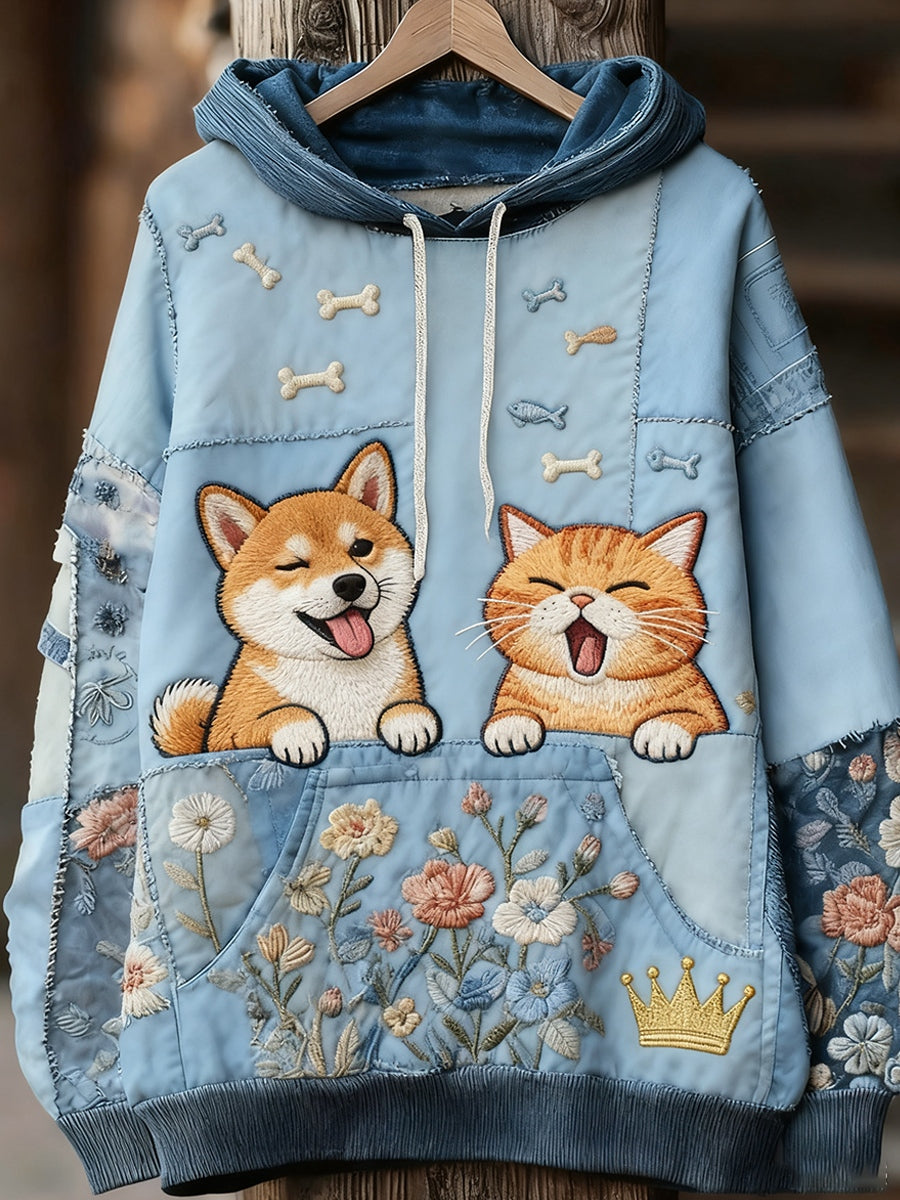 Unisex ζωική τέχνη εκτύπωση Casual Vintage Hoodie Hoodie