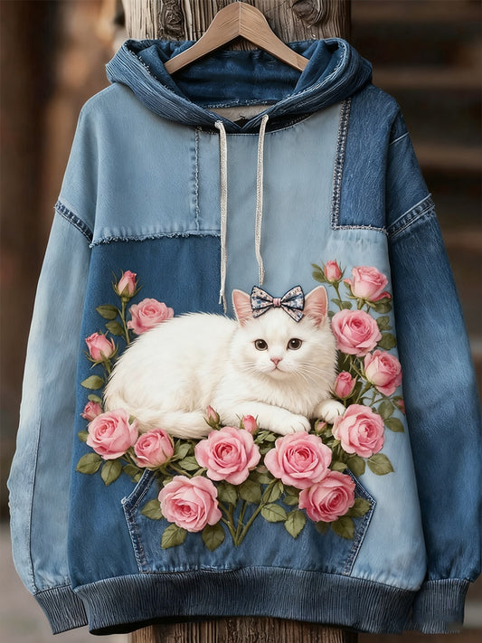 Unisex ζωική τέχνη εκτύπωση Casual Vintage Hoodie Hoodie