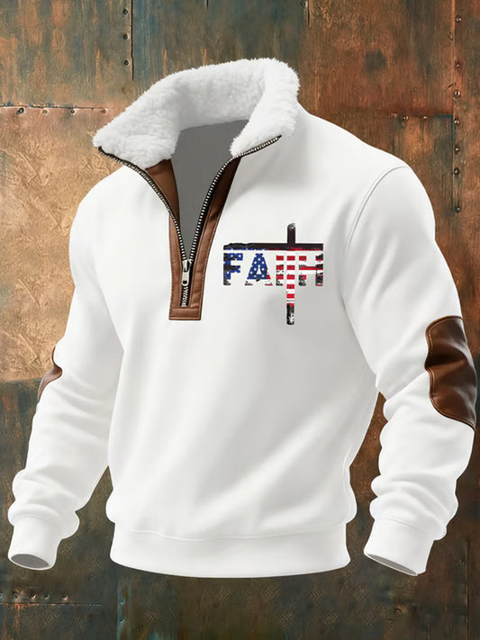 Ανδρική τέχνη πίστη περιστασιακή γούνινο κολάρο πυκνό μούστος