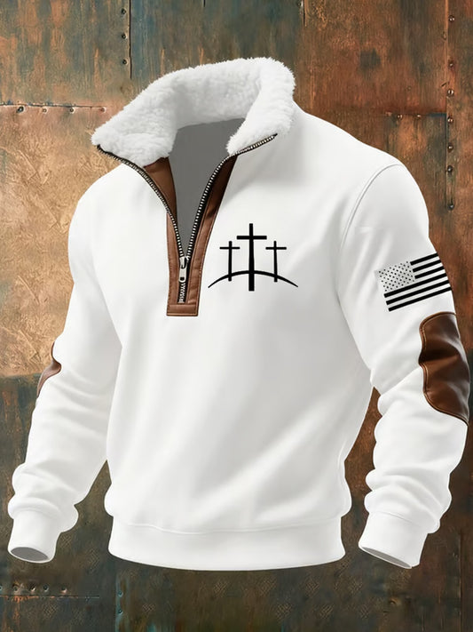 Ανδρική τέχνη πίστη περιστασιακή γούνινο κολάρο πυκνό μούστος