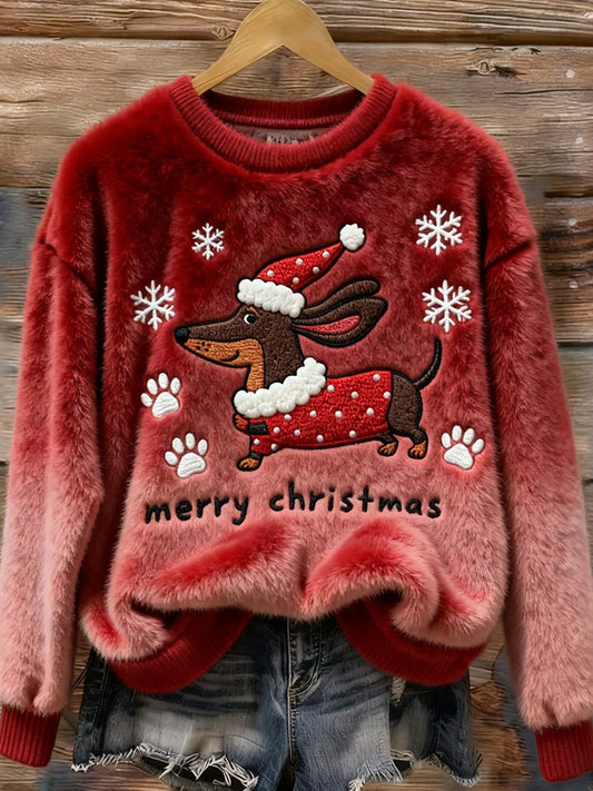 Γυναικείο Vintage Χριστουγεννιάτικη τέχνη Εκτύπωση Άνετο Φλανέλ Φλαντζιέρα