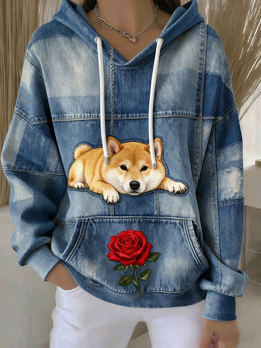 Γυναικείο Vintage ζώα Τέχνη Εκτύπωση περιστασιακή Retro Hoodi