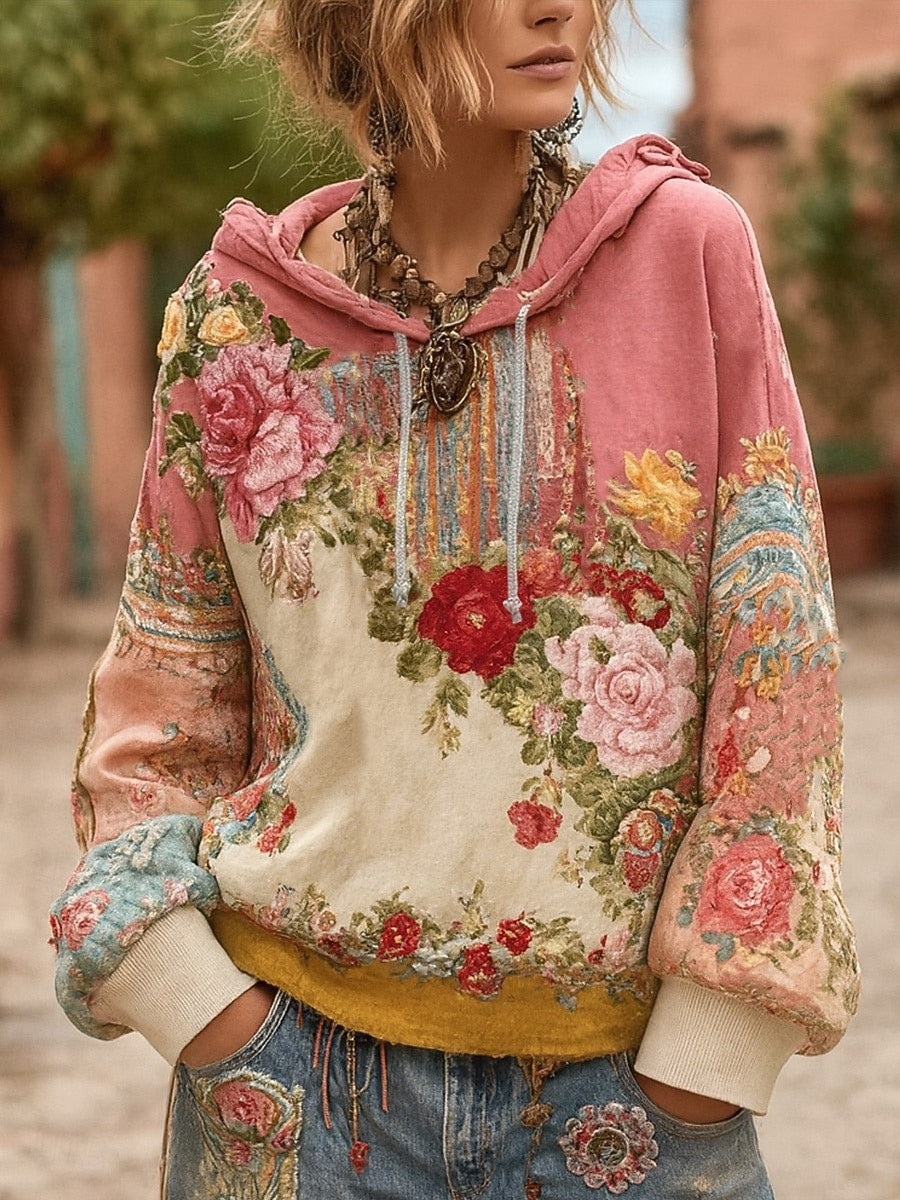 Γυναικείο Vintage Bohemian Patchwork λουλούδια περίπτωση κουκούλας