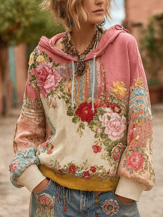Γυναικείο Vintage Bohemian Patchwork λουλούδια περίπτωση κουκούλας