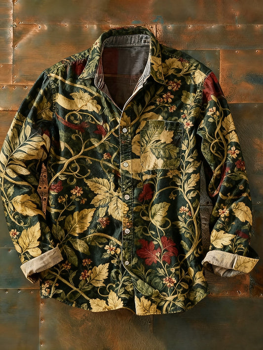 Ανδρικά Retro Αφηρημένη Τέχνη Εκτύπωση περίπτωση μακριά μανίκι πουκάμιση