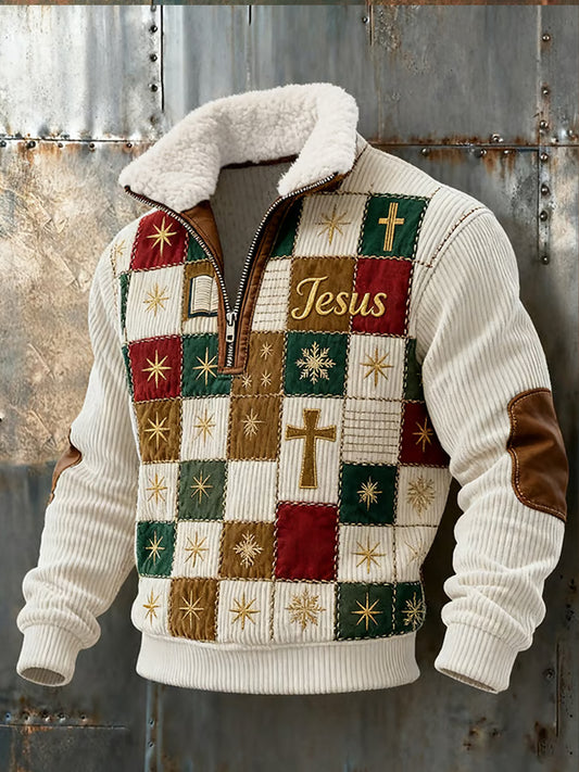 Ανδρικά ρετρο καλλιτεχνική πίστη Casual Παχύ Φούτερ με γούνα γιακάρο