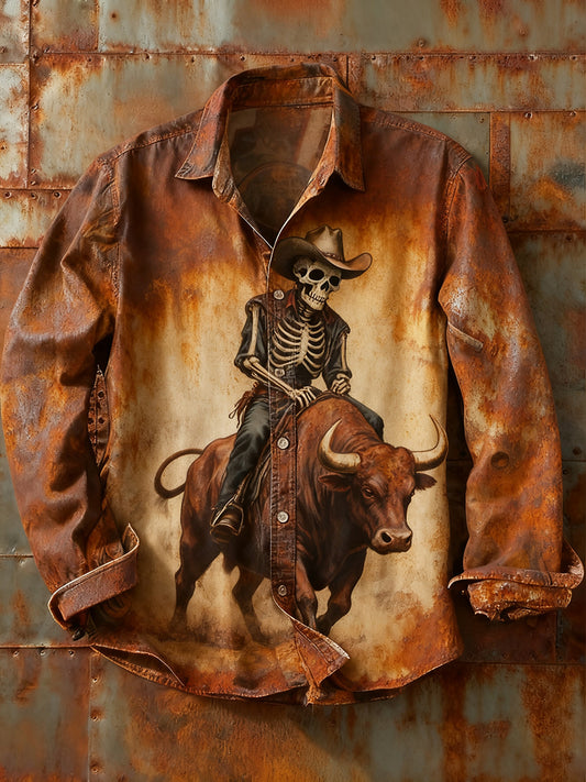 Ανδρικά Retro Αφηρημένη Τέχνη Εκτύπωση περίπτωση μακριά μανίκι πουκάμιση