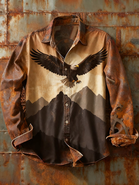 Ανδρικά Retro Αφηρημένη Τέχνη Εκτύπωση περίπτωση μακριά μανίκι πουκάμιση