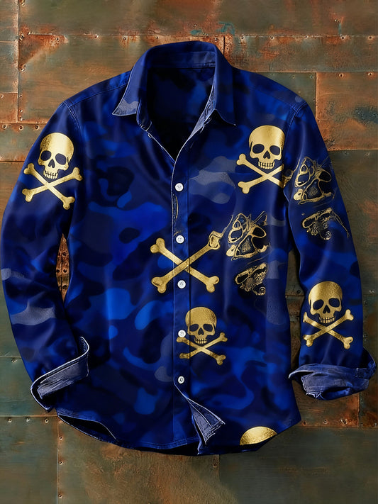 Ανδρικά Retro Αφηρημένη Τέχνη Εκτύπωση περίπτωση μακριά μανίκι πουκάμιση