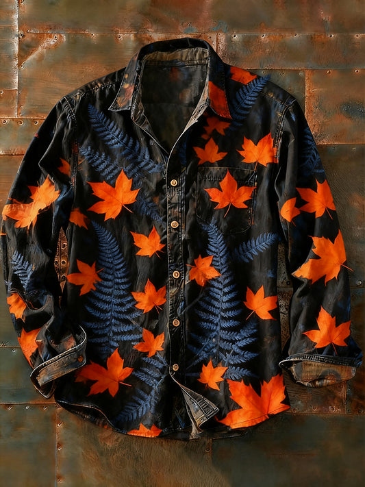 Ανδρικά Retro Αφηρημένη Τέχνη Εκτύπωση περίπτωση μακριά μανίκι πουκάμιση